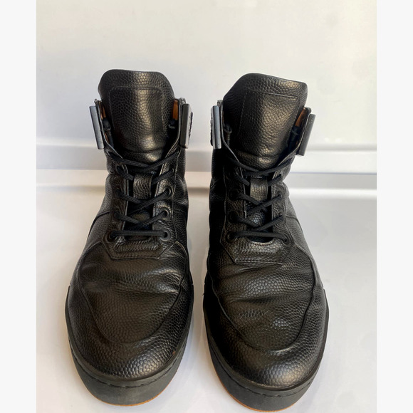 Magnus Alpha Men's sneaker High Top black on black calfskin leather size 9.5 - Picture 6 of 12